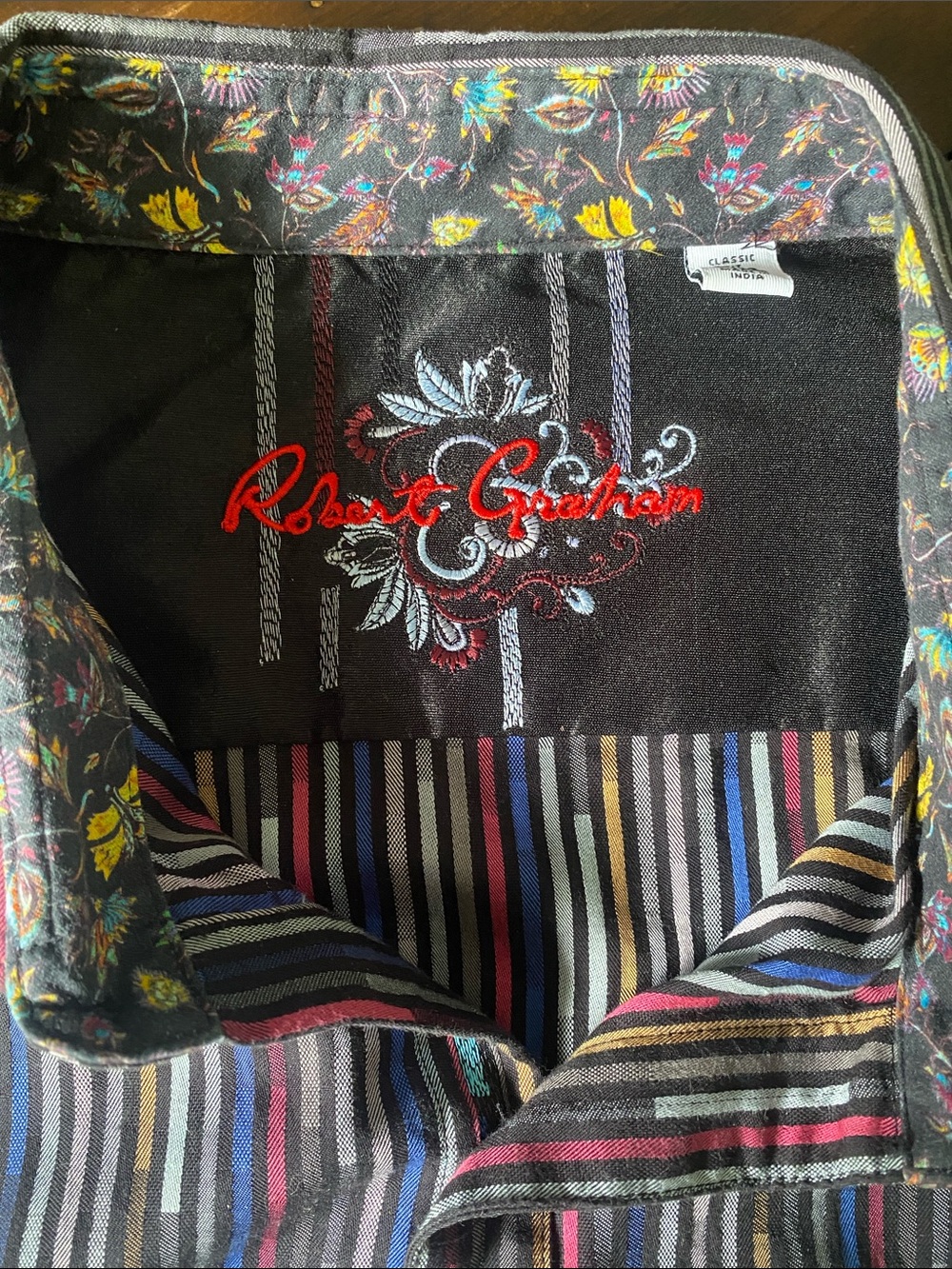 Robert Graham Sheperd Multicolor Stripe Flip Cuff Dress shirt 2XL